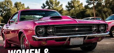 Pink classic muscle car